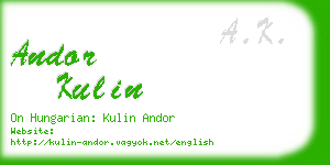 andor kulin business card